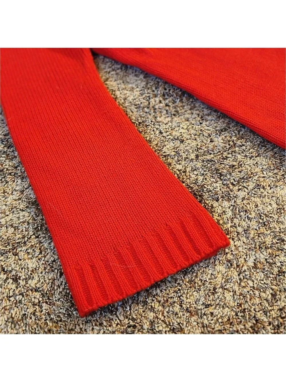 Vtg 60s 70s Sears Red Double Breasted Grandmacore Mod Knit Sweater Bell Sleeve S